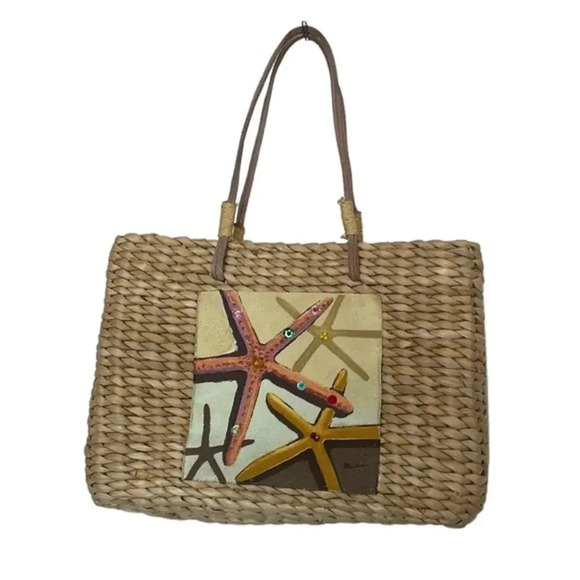 Sun N' Sand Wicker‎ Starfish Design Purse - Picture 1 of 12